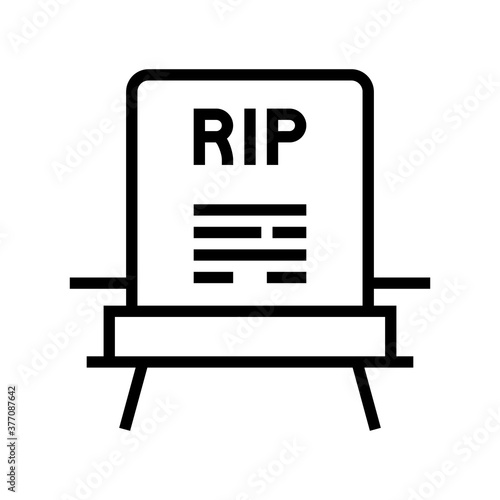 rip gravestone line icon vector. rip gravestone sign. isolated contour symbol black illustration