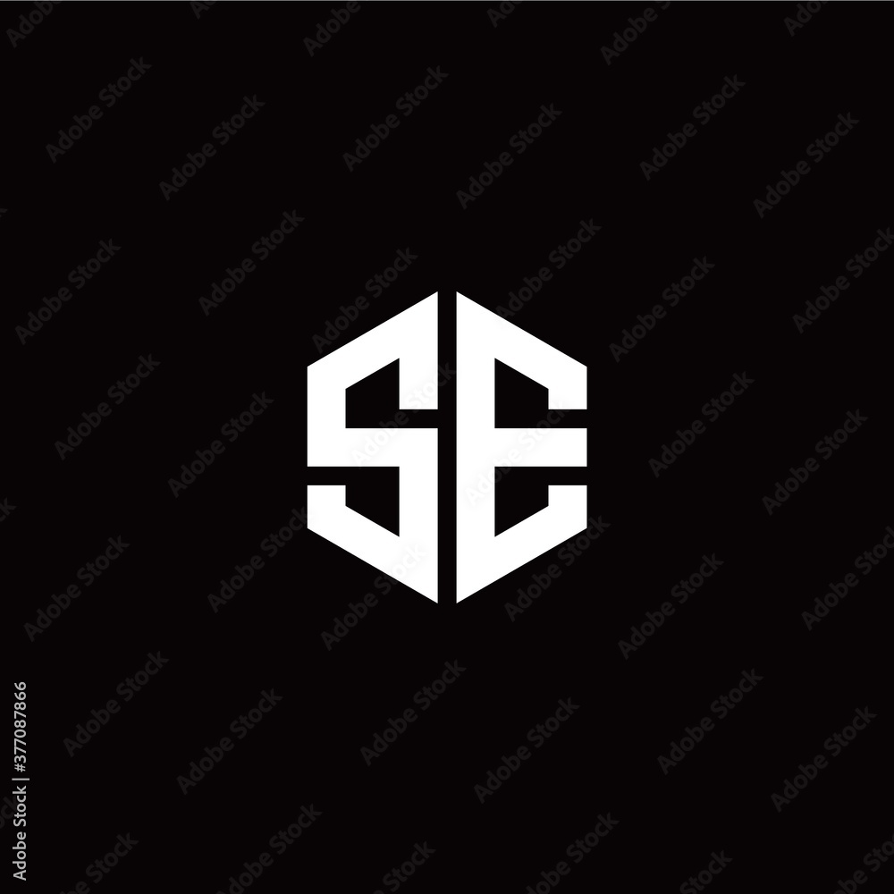 Initial S E letter with polygon modern style logo template vector Initial S E letter with polygon modern style logo template vector