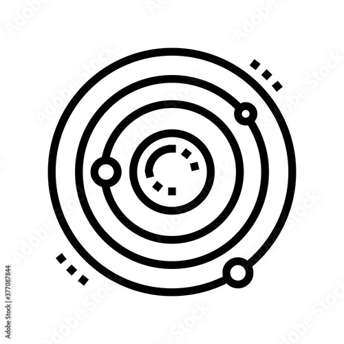 atom core line icon vector. atom core sign. isolated contour symbol black illustration