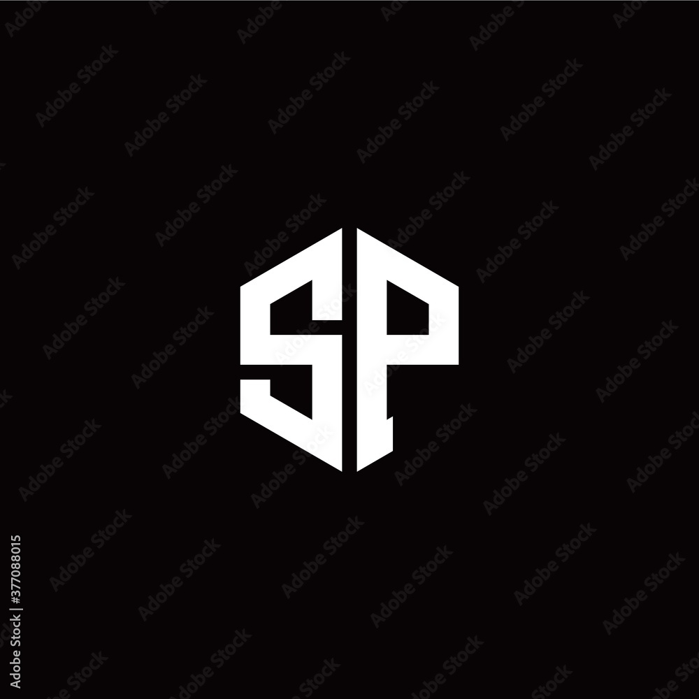 Initial S P letter with polygon modern style logo template vector Initial S P letter with polygon modern style logo template vector