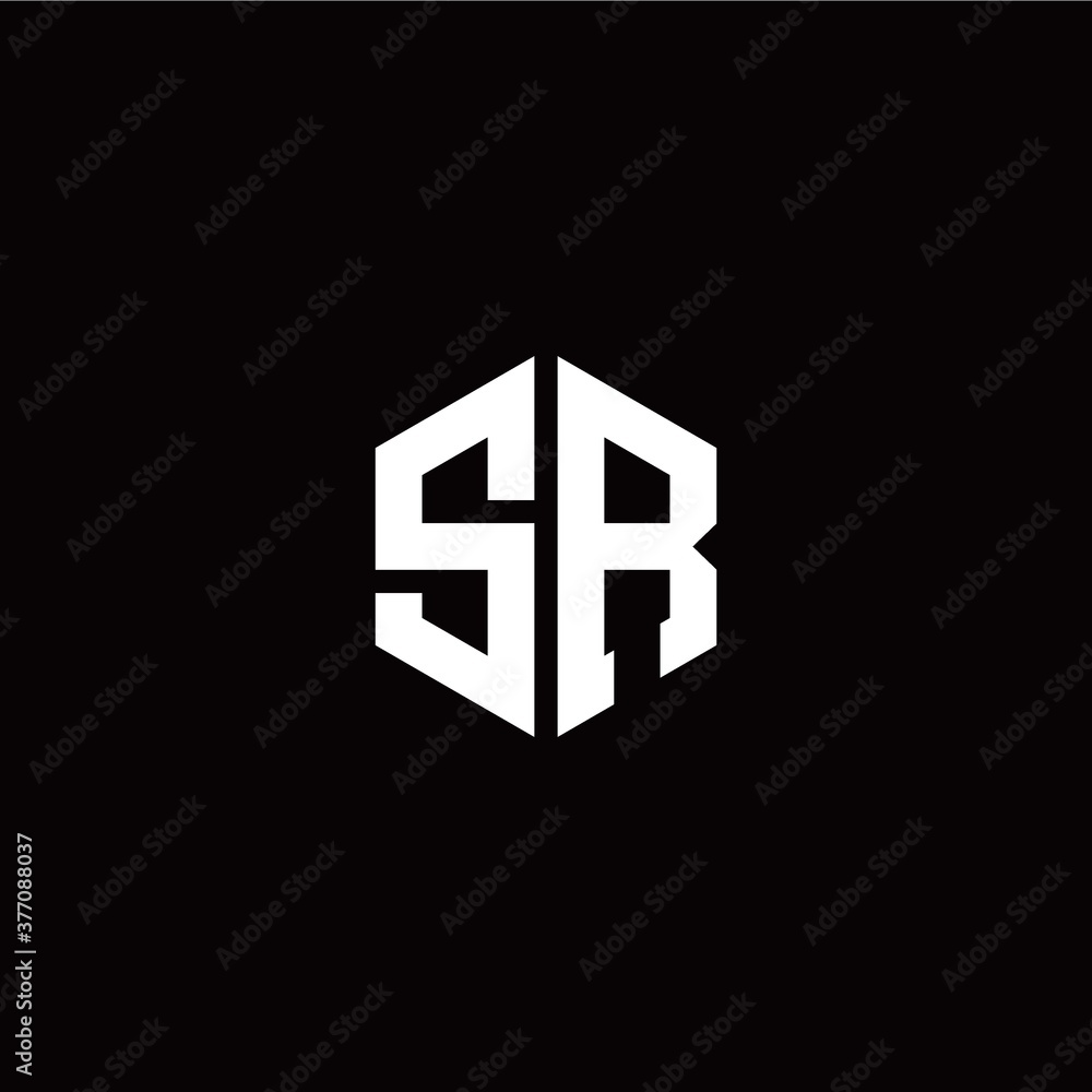 Initial S R letter with polygon modern style logo template vector Initial S R letter with polygon modern style logo template vector