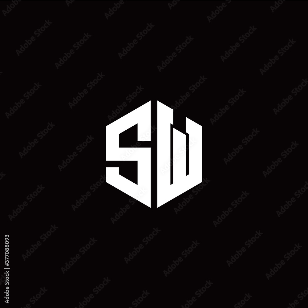 Initial S W letter with polygon modern style logo template vector Initial S W letter with polygon modern style logo template vector