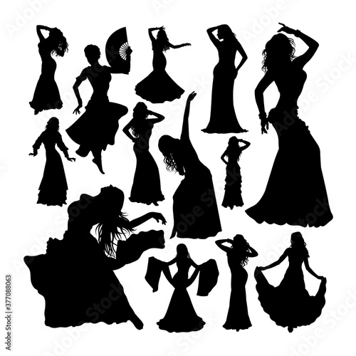 Belly dancer silhouettes. Good use for symbol, logo, web icon, mascot, sign, or any design you want.