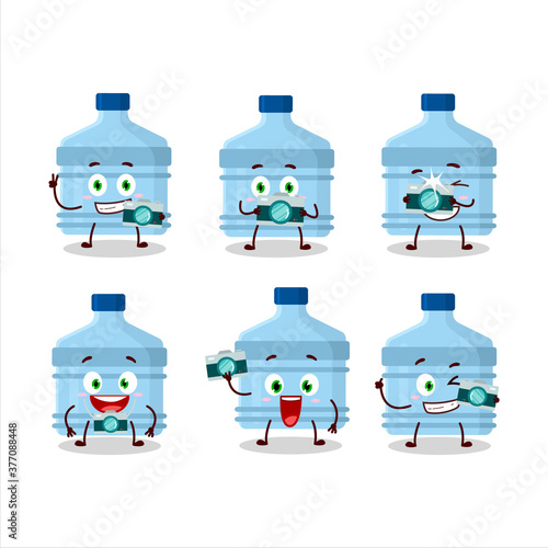 Photographer profession emoticon with gallon cartoon character