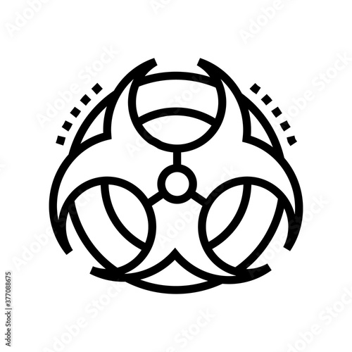 dangerous chemical waste mark line icon vector. dangerous chemical waste mark sign. isolated contour symbol black illustration
