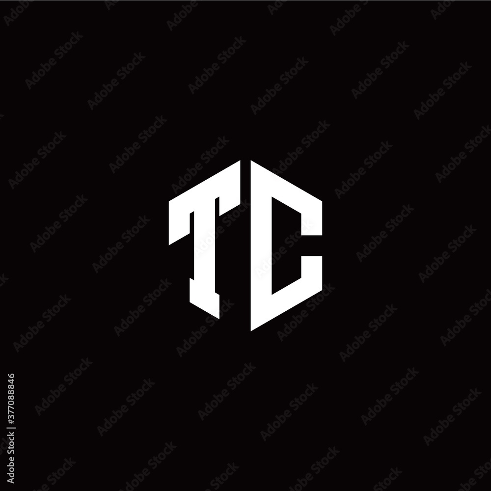 Initial T C letter with polygon modern style logo template vector Initial T C letter with polygon modern style logo template vector