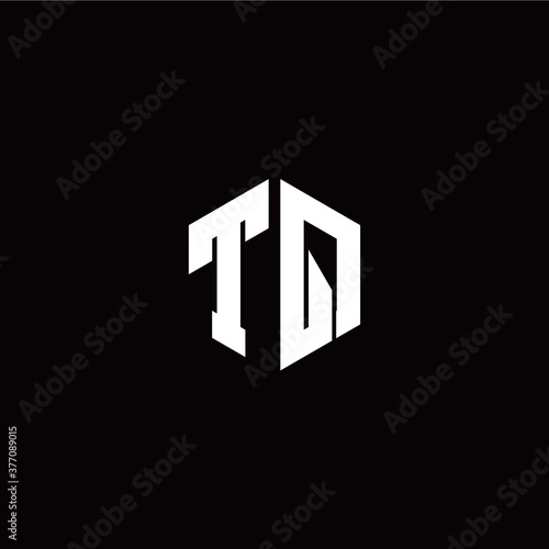 Initial T Q letter with polygon modern style logo template vector