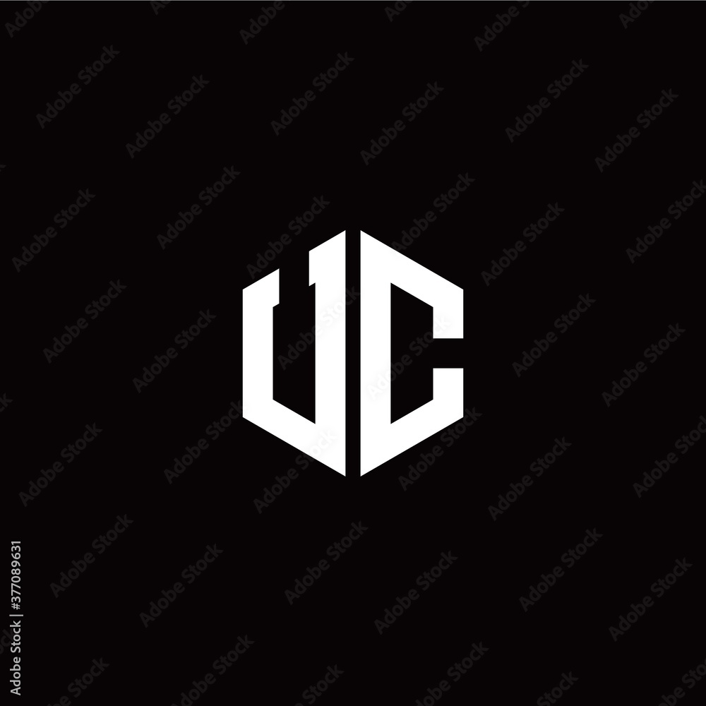 Initial U C letter with polygon modern style logo template vector Initial U C letter with polygon modern style logo template vector