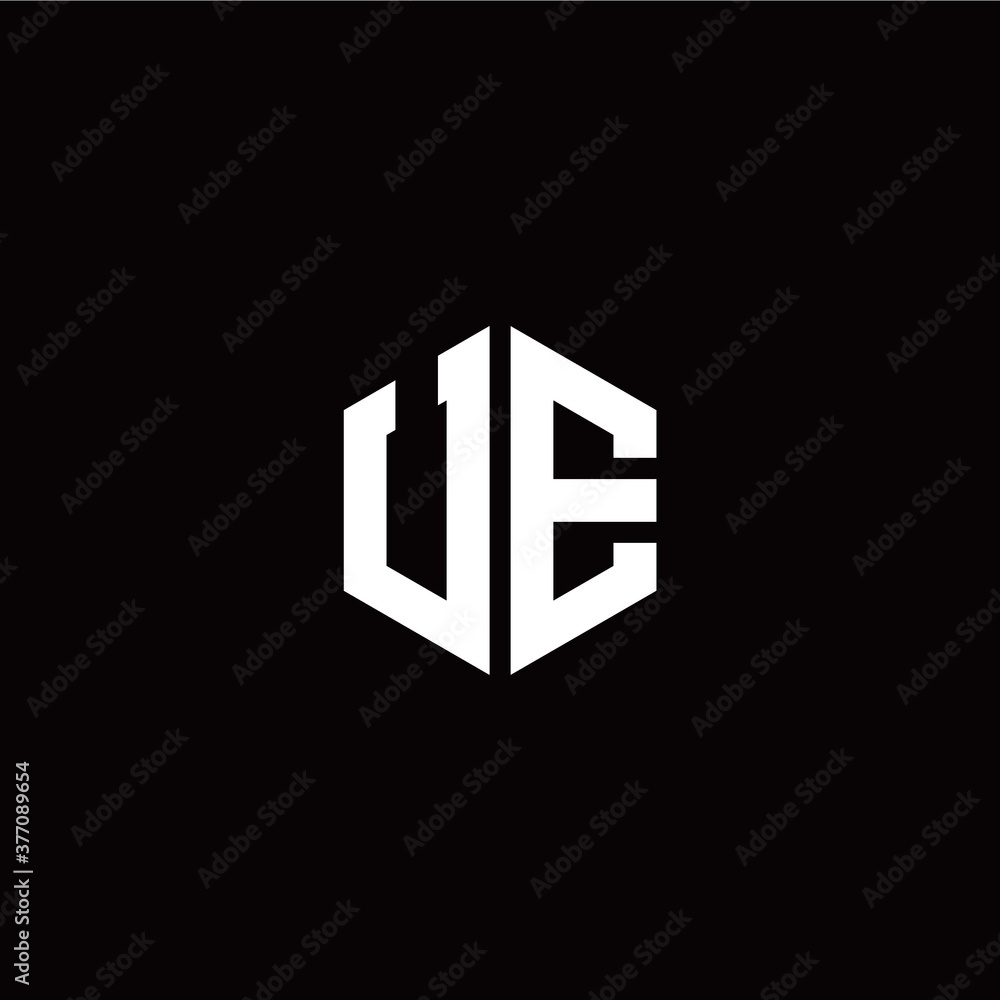 Initial U E letter with polygon modern style logo template vector Initial U E letter with polygon modern style logo template vector