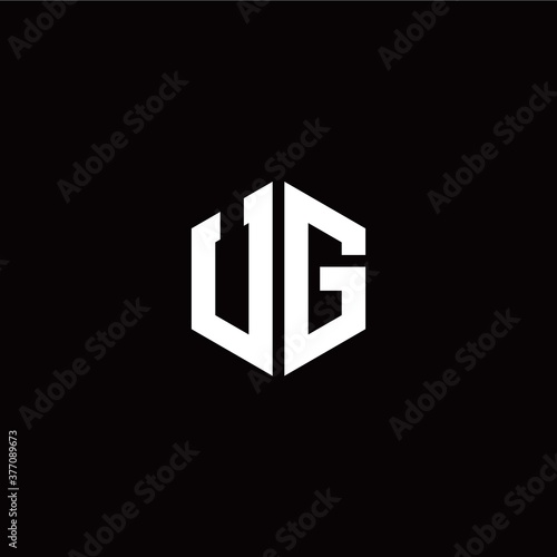 Initial U G letter with polygon modern style logo template vector