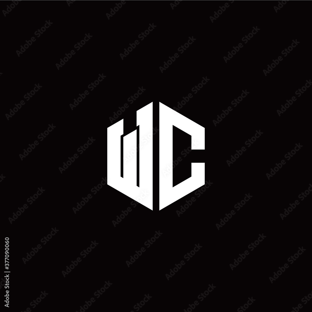 Initial W C letter with polygon modern style logo template vector Initial W C letter with polygon modern style logo template vector