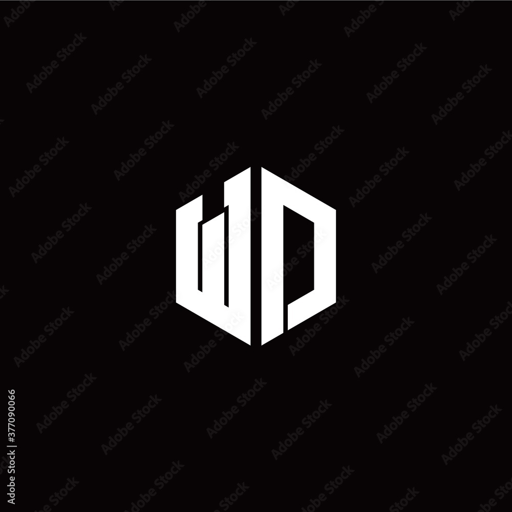 Initial W D letter with polygon modern style logo template vector Initial W D letter with polygon modern style logo template vector