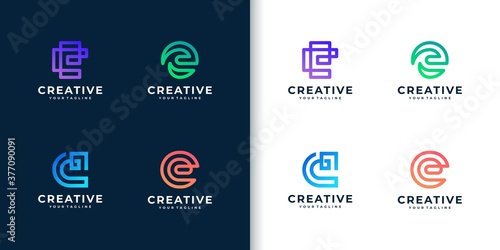 collection of abstract logo symbol, monogram icon