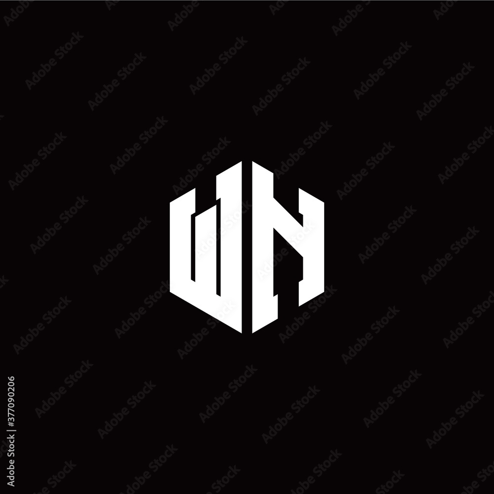 Initial W N letter with polygon modern style logo template vector Initial W N letter with polygon modern style logo template vector