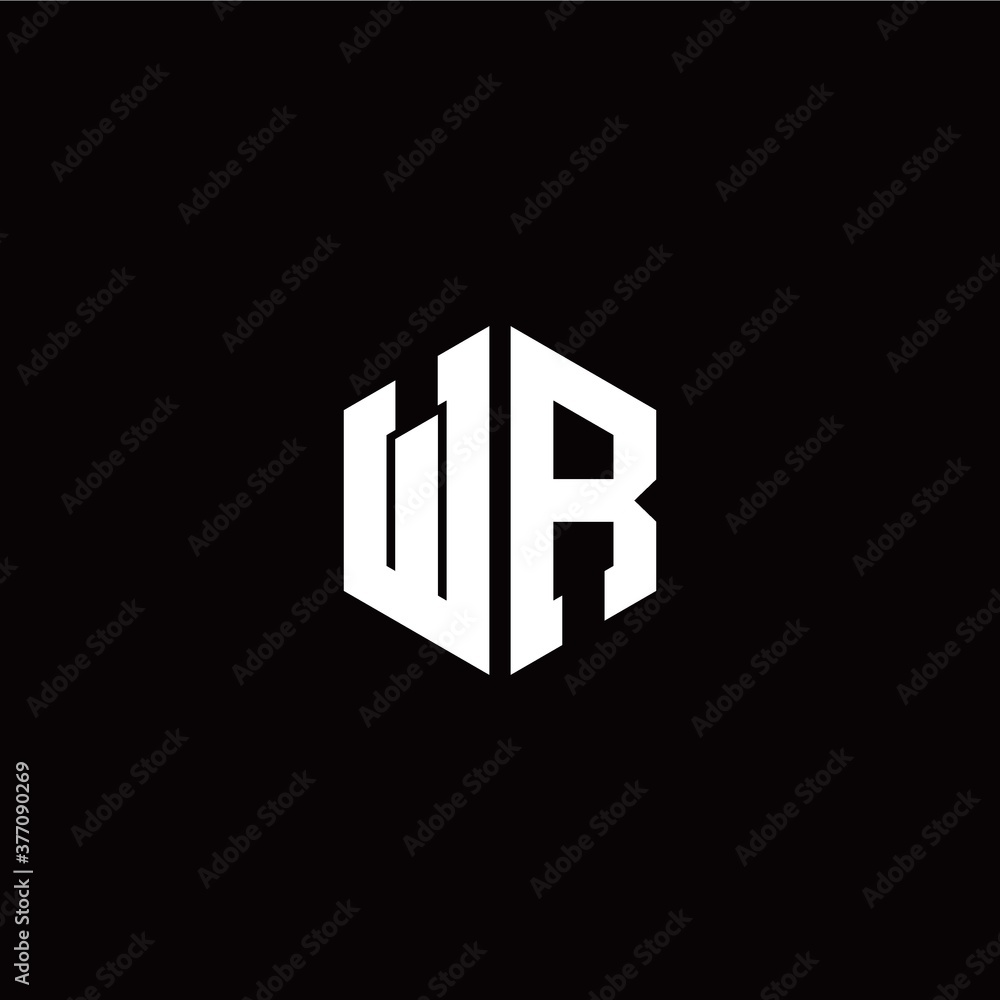Initial W R letter with polygon modern style logo template vector Initial W R letter with polygon modern style logo template vector