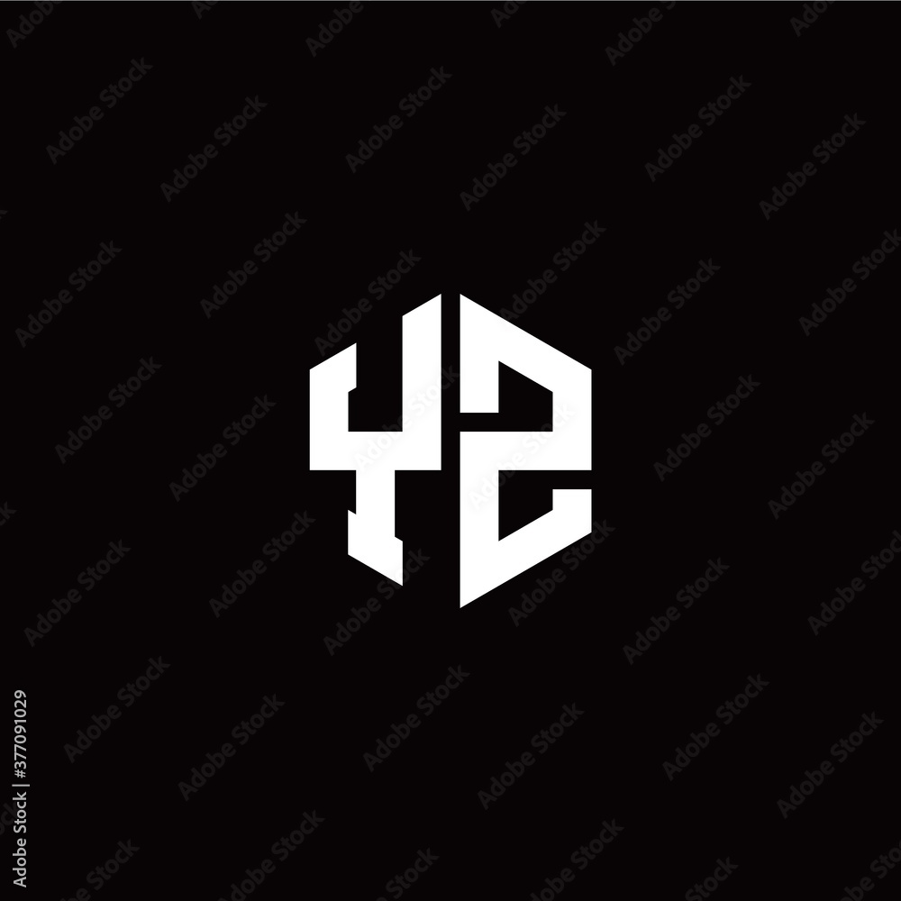 Initial Y Z letter with polygon modern style logo template vector Initial Y Z letter with polygon modern style logo template vector