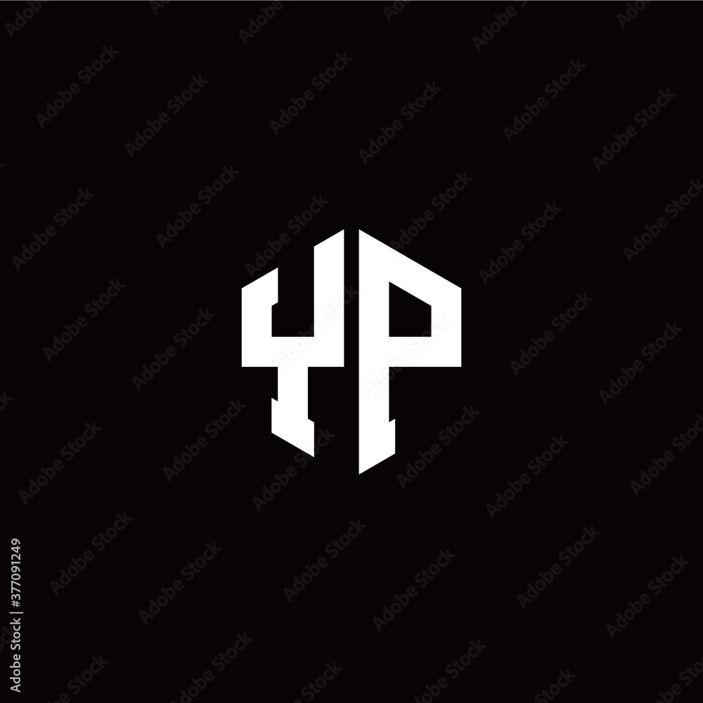 Initial Y P letter with polygon modern style logo template vector Initial Y P letter with polygon modern style logo template vector