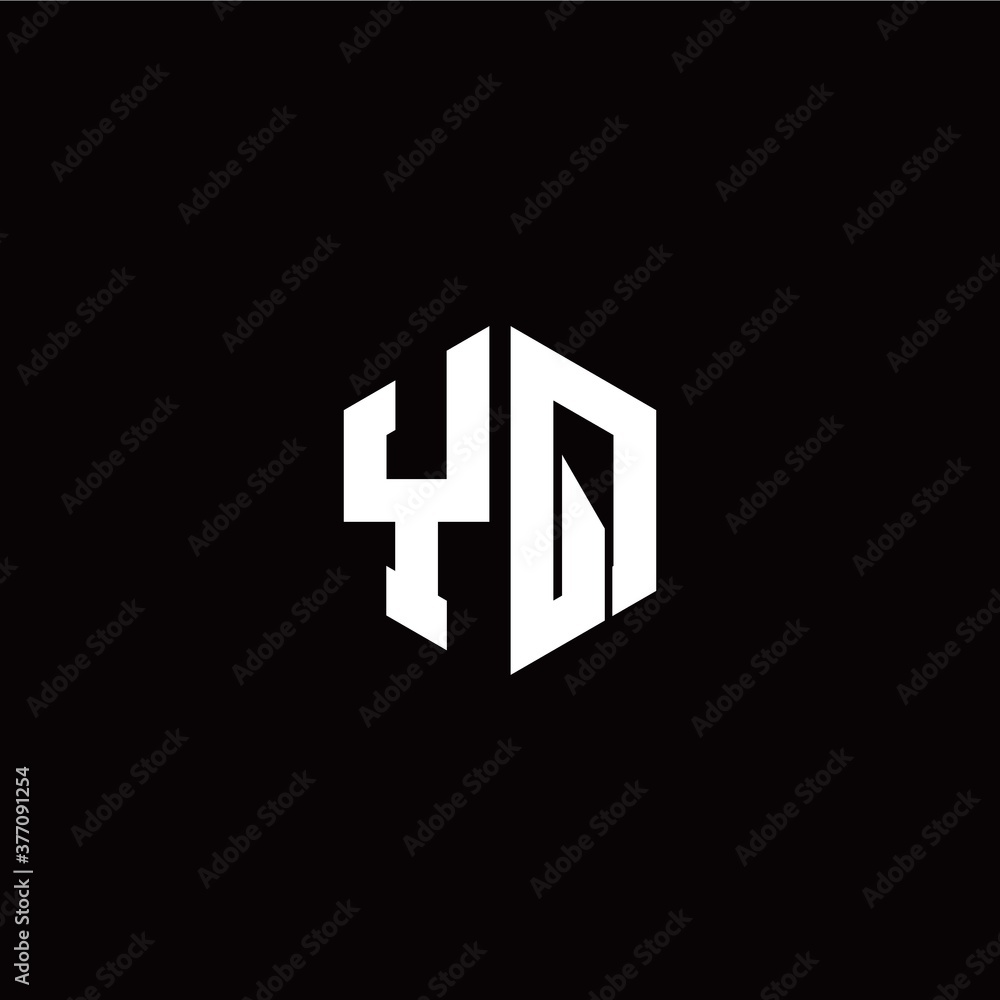 Initial Y Q letter with polygon modern style logo template vector Initial Y Q letter with polygon modern style logo template vector