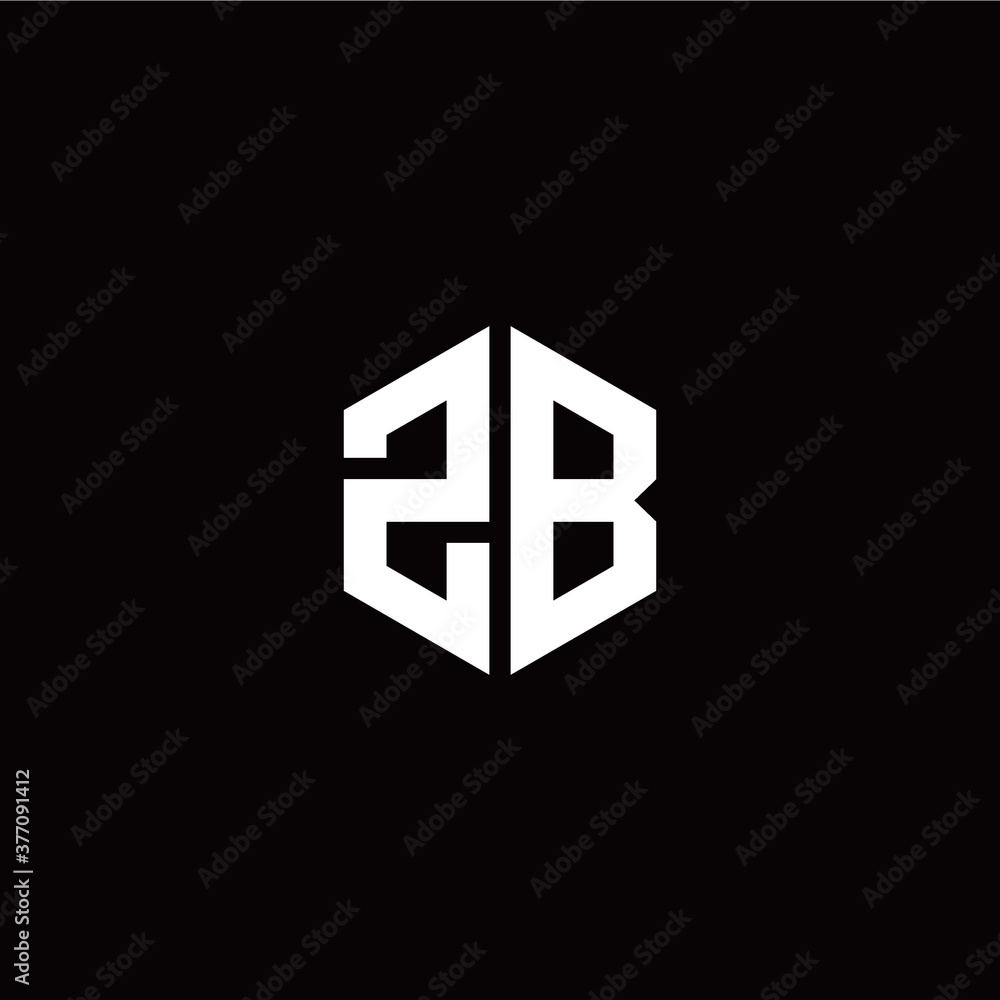 Initial Z B letter with polygon modern style logo template vector Initial Z B letter with polygon modern style logo template vector