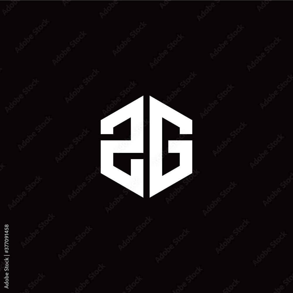 Initial Z G letter with polygon modern style logo template vector Initial Z G letter with polygon modern style logo template vector