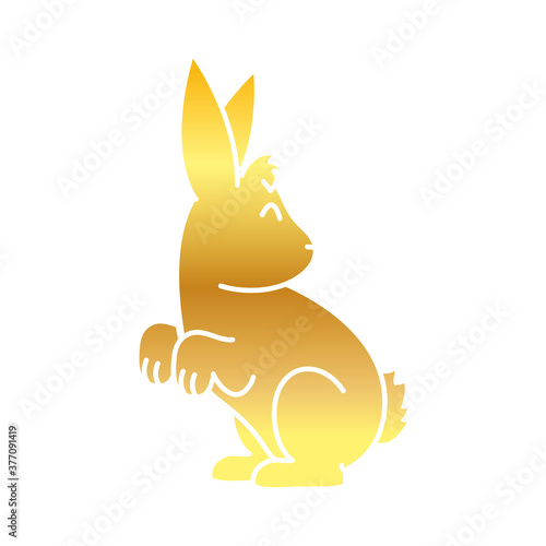 cute rabbit icon, gradient style