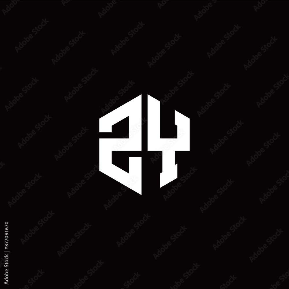 Initial Z Y letter with polygon modern style logo template vector Initial Z Y letter with polygon modern style logo template vector
