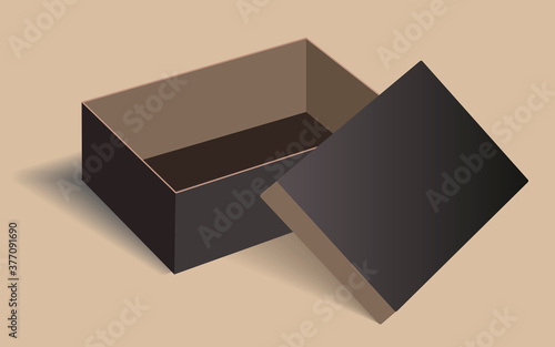 Shoes product packaging mock-up box. Isolated vector object. EPS 10