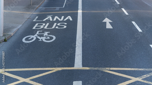 Photography bicycle lane in the city