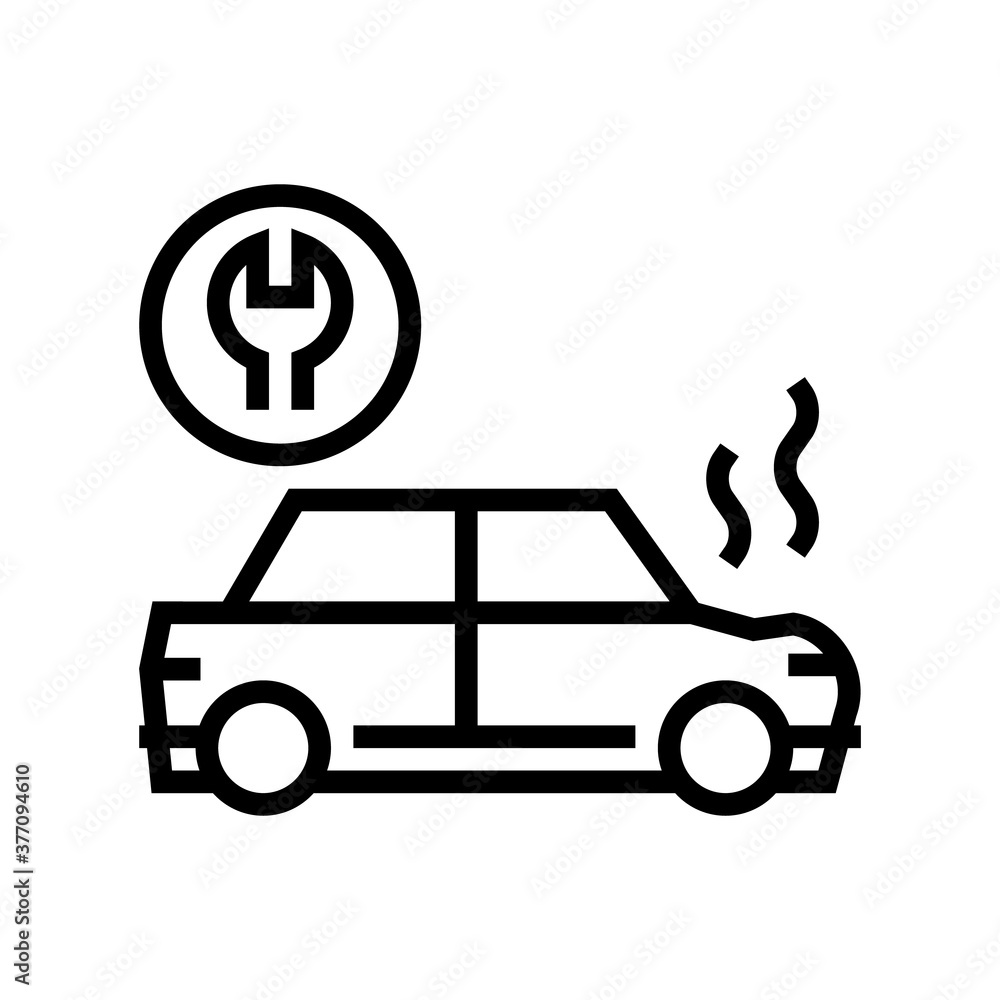 car repair line icon vector. car repair sign. isolated contour symbol black illustration