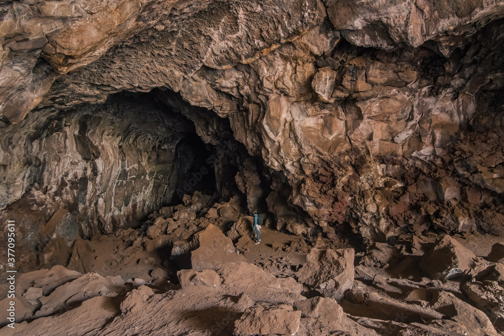 Entering pluto's cave, mount shasta volcanic park, northern california