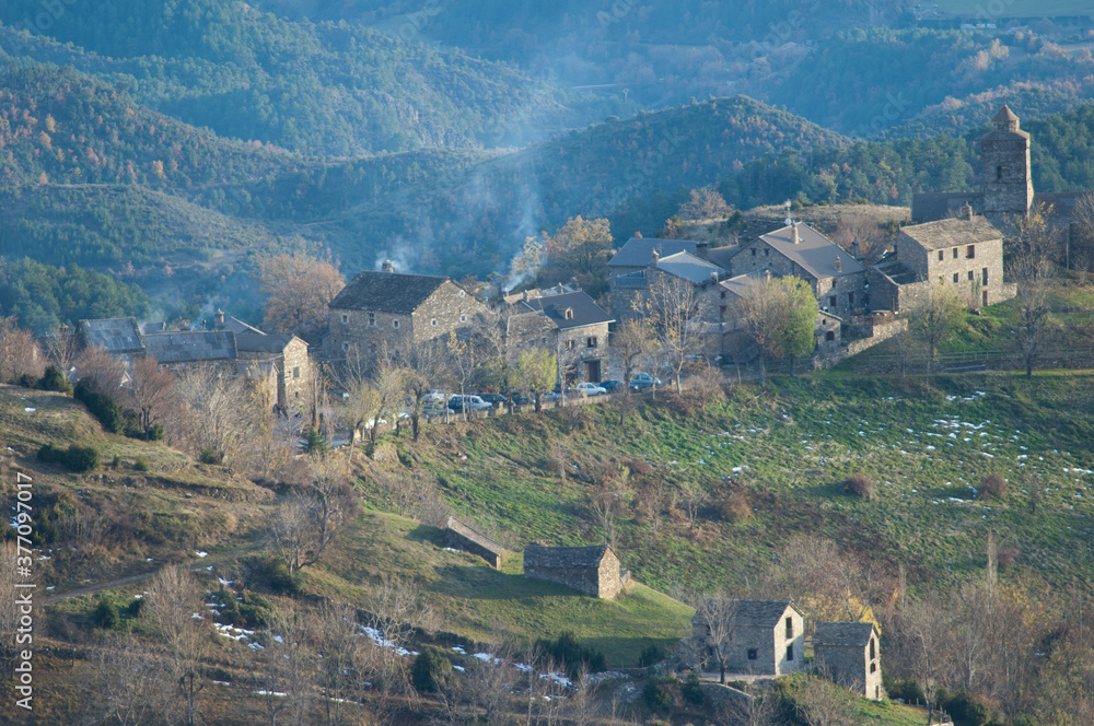Village of Bestue in the Pyrenees. Huesca. Aragon. Spain.