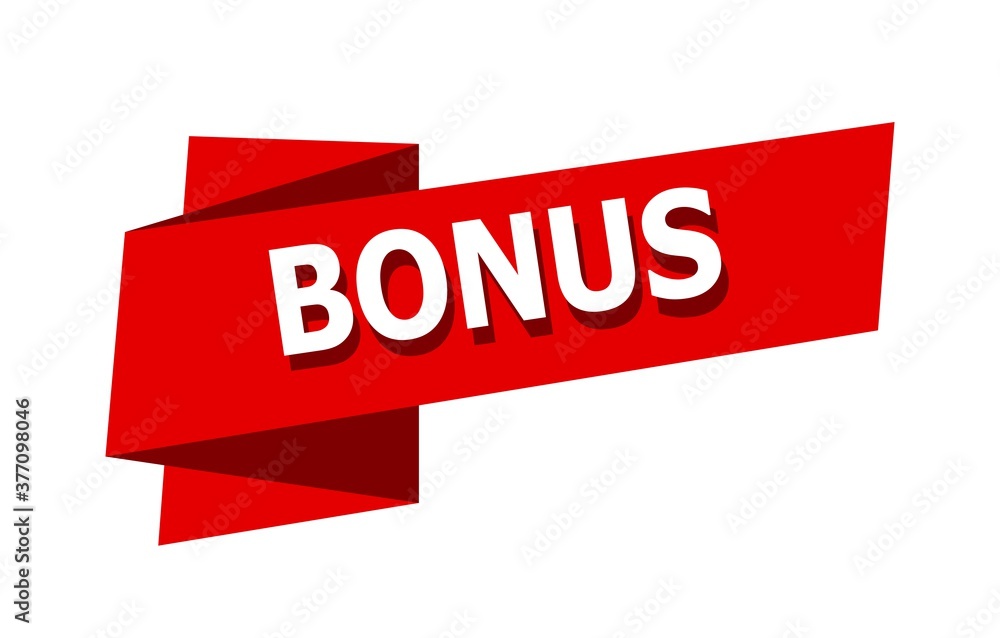 Bonus red banner template. Bonus ribbon label sign Bonus red banner template. Bonus ribbon label sign