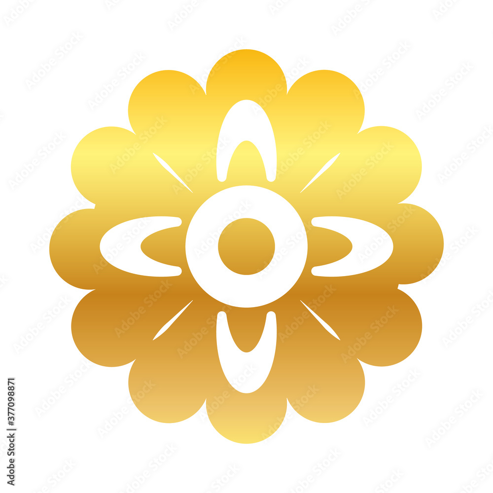 Mid autumn concept, floral mooncake icon, gradient style Mid autumn concept, floral mooncake icon, gradient style