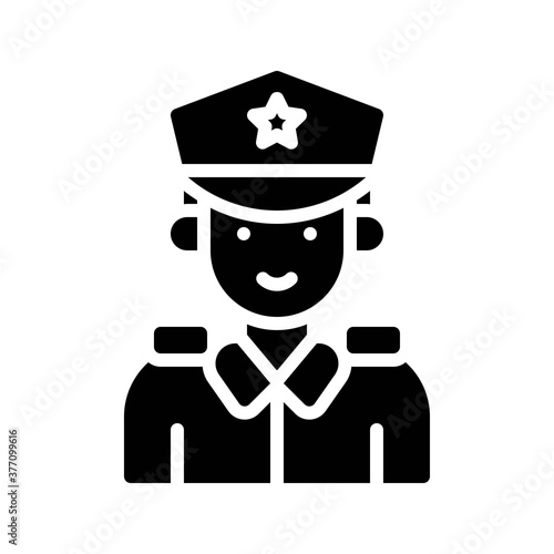 elections related warden police boy or man with uniform and cap vector in solid design,