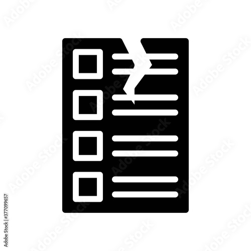 election related written text on crack vote page with boxes vector in solid design, © Aranagraphics