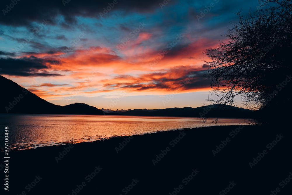 Sunset at Loch Linnhe,  North Ballachulish, Scottish highlands