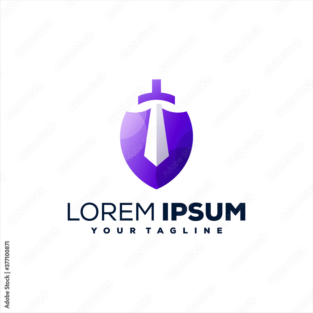 shield sword gradient logo design shield sword gradient logo design