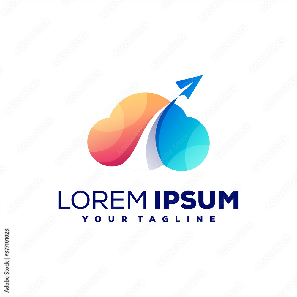 cloud gradient color logo design cloud gradient color logo design