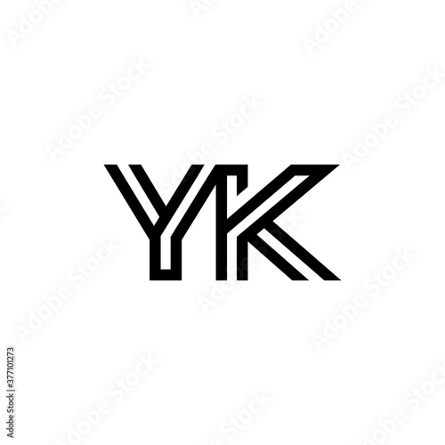 initial letter yk line stroke logo modern