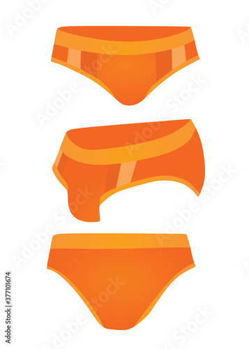 Men orange swim suit. vector illustration