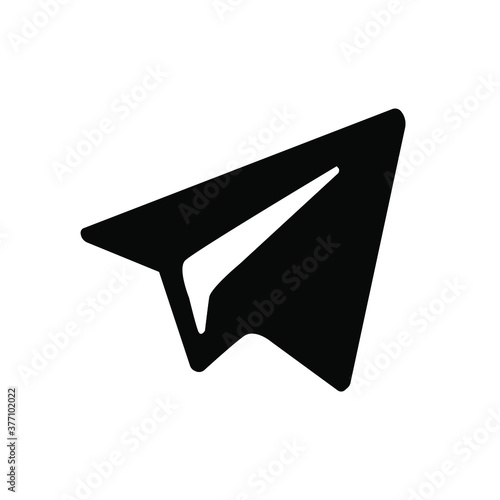 paper airplane icon on a white background, vector illustration