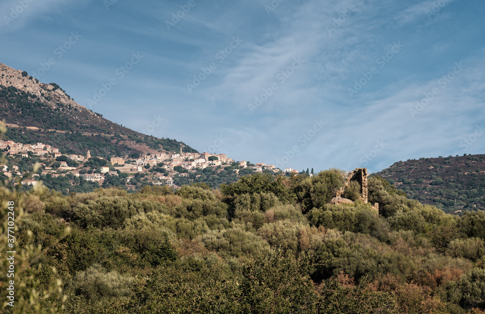Village of Santa-Reparata-di-Balagna in Corsica