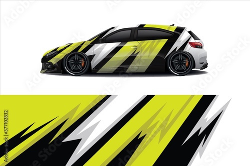 Sports car wrapping decal design