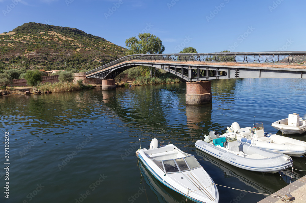 Fototapeta premium Harbour of Bosa on Sardinia 