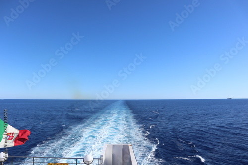 Ship track in the sea