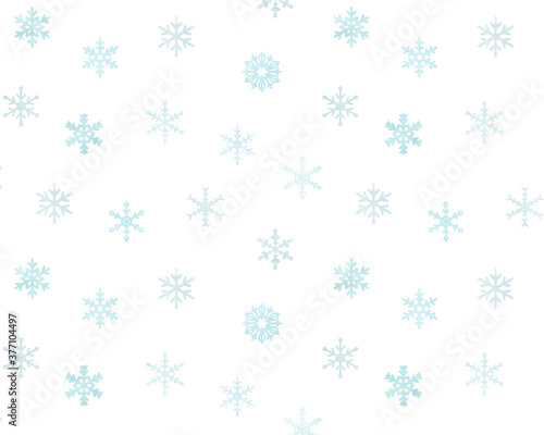 水彩風の雪の結晶の背景／パターン／かわいい／パステルカラー／冬／クリスマス／テクスチャ