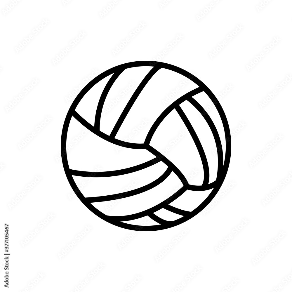 volleyball icon in sports line style