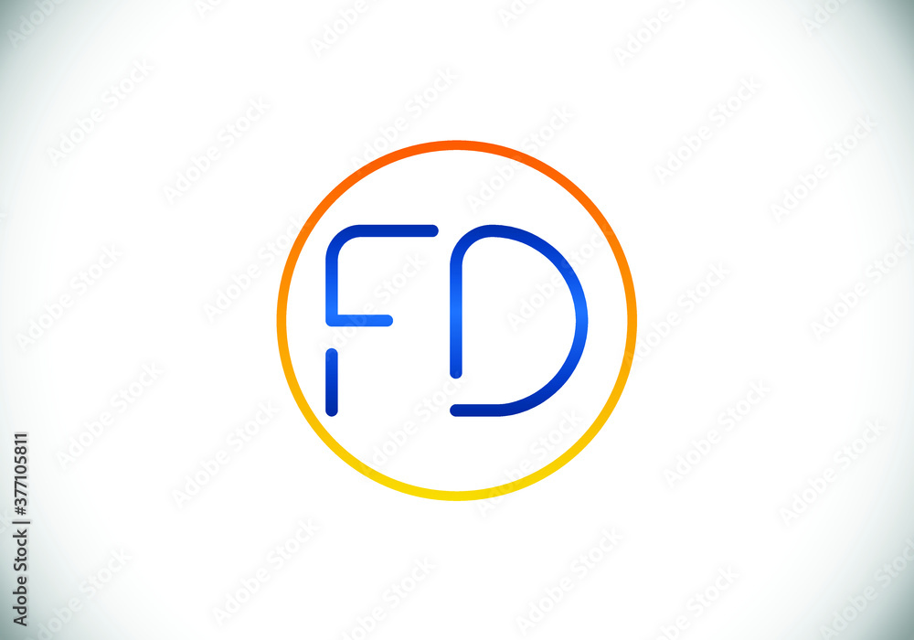 Initial Monogram Letter F D Logo Design Vector Template. F D Letter Logo Design Initial Monogram Letter F D Logo Design Vector Template. F D Letter Logo Design