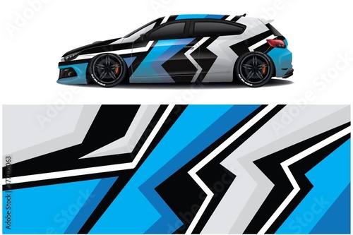 Sports car wrapping decal design