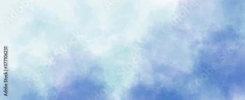 Light blue watercolor background hand-drawn with space for text or image 